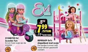 Aanbiedingen Evi`s stapelbed met zusje - Evi love - Geldig van 24/10/2015 tot 06/12/2015 bij ToyChamp