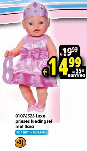 Aanbiedingen Luxe prinses kledingset met tiara - Baby Born - Geldig van 24/10/2015 tot 06/12/2015 bij ToyChamp