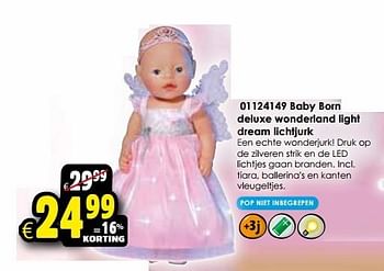 Aanbiedingen Baby born deluxe wonderland light dream lichtjurk - Baby Born - Geldig van 24/10/2015 tot 06/12/2015 bij ToyChamp