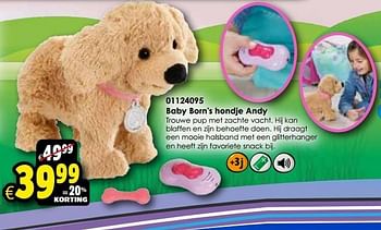 Aanbiedingen Baby born`s hondje andy - Baby Born - Geldig van 24/10/2015 tot 06/12/2015 bij ToyChamp