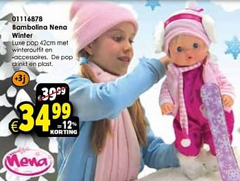 Aanbiedingen Bambolina nena winter - Bambolina - Geldig van 24/10/2015 tot 06/12/2015 bij ToyChamp