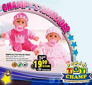 Aanbiedingen First words baby - Huismerk - Toychamp - Geldig van 24/10/2015 tot 06/12/2015 bij ToyChamp