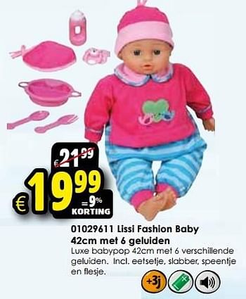 Aanbiedingen Lissi fashion baby 42cm met 6 geluiden - Lissi Dolls - Geldig van 24/10/2015 tot 06/12/2015 bij ToyChamp
