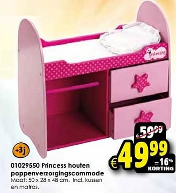 Aanbiedingen Princess houten poppenverzorgingscommode - Disney Princess - Geldig van 24/10/2015 tot 06/12/2015 bij ToyChamp
