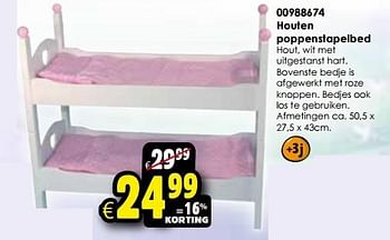 Aanbiedingen Houten poppenstapelbed - Disney Princess - Geldig van 24/10/2015 tot 06/12/2015 bij ToyChamp