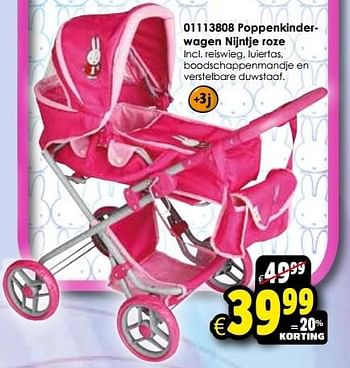 Aanbiedingen Poppenkinderwagen nijntje roze - Huismerk - Toychamp - Geldig van 24/10/2015 tot 06/12/2015 bij ToyChamp