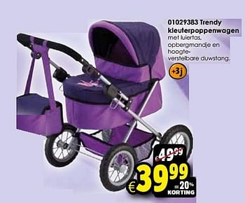 Aanbiedingen Trendy kleuterpoppenwagen - Huismerk - Toychamp - Geldig van 24/10/2015 tot 06/12/2015 bij ToyChamp