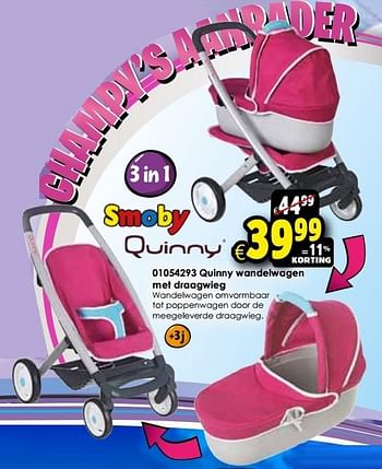 Aanbiedingen Quinny wandelwagen met draagwieg - Smoby - Geldig van 24/10/2015 tot 06/12/2015 bij ToyChamp