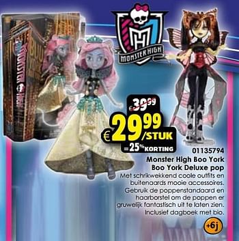 Aanbiedingen Monster high boo york boo york deluxe pop - Monster High - Geldig van 24/10/2015 tot 06/12/2015 bij ToyChamp