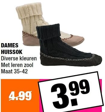 Aanbiedingen Dames huissok - Huismerk - Big Bazar - Geldig van 19/10/2015 tot 01/11/2015 bij Big Bazar