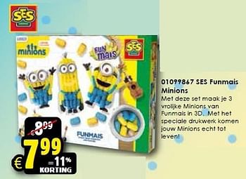 Aanbiedingen Ses funmais minions - SES - Geldig van 24/10/2015 tot 06/12/2015 bij ToyChamp