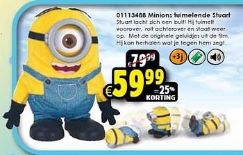 Aanbiedingen Minions tuimelende stuart - Minions - Geldig van 24/10/2015 tot 06/12/2015 bij ToyChamp