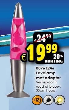 Aanbiedingen Lavalamp met adaptor - Huismerk - Toychamp - Geldig van 24/10/2015 tot 06/12/2015 bij ToyChamp