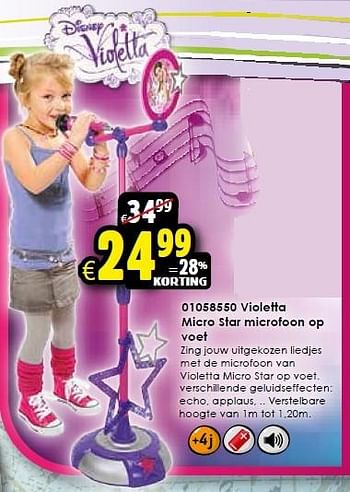 Aanbiedingen Violetta micro star microfoon op voet - Violetta - Geldig van 24/10/2015 tot 06/12/2015 bij ToyChamp