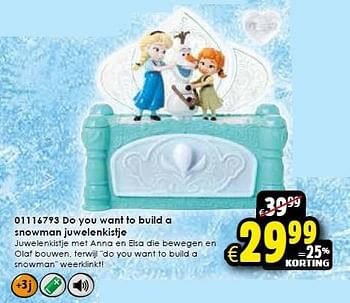 Aanbiedingen Do you want to build a snowman juwelenkistje - Disney  Frozen - Geldig van 24/10/2015 tot 06/12/2015 bij ToyChamp