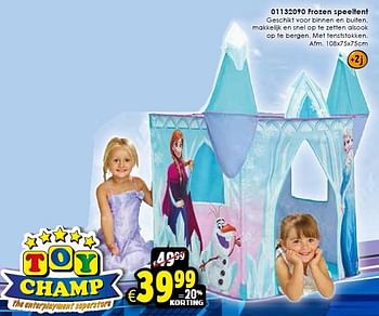 Aanbiedingen Frozen speeltent - Disney  Frozen - Geldig van 24/10/2015 tot 06/12/2015 bij ToyChamp