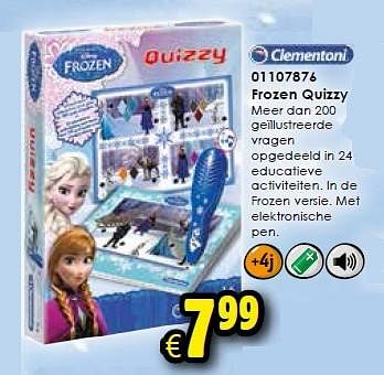 Aanbiedingen Frozen quizzy - Clementoni - Geldig van 24/10/2015 tot 06/12/2015 bij ToyChamp