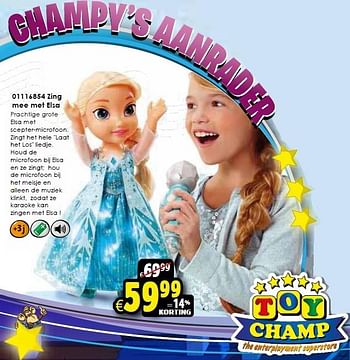 Aanbiedingen Zing mee met elsa - Disney  Frozen - Geldig van 24/10/2015 tot 06/12/2015 bij ToyChamp