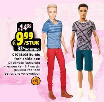 Aanbiedingen Barbie fashionista ken - Mattel - Geldig van 24/10/2015 tot 06/12/2015 bij ToyChamp