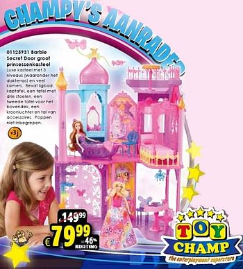 Aanbiedingen Barbie secret door groot prinsessenkasteel - Mattel - Geldig van 24/10/2015 tot 06/12/2015 bij ToyChamp