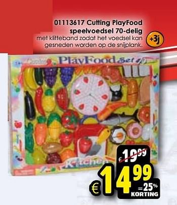 Aanbiedingen Cutting playfood speelvoedsel 70-delig - Huismerk - Toychamp - Geldig van 24/10/2015 tot 06/12/2015 bij ToyChamp