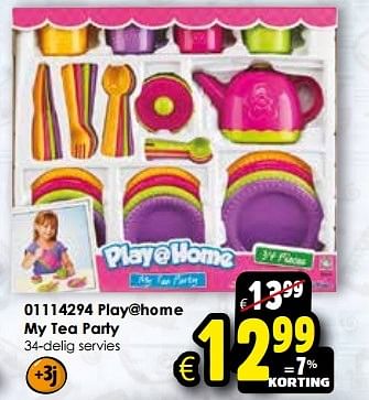 Aanbiedingen Play@home my tea party - Huismerk - Toychamp - Geldig van 24/10/2015 tot 06/12/2015 bij ToyChamp