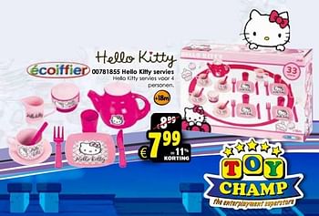 Aanbiedingen Hello kitty servies - Ecoiffier - Geldig van 24/10/2015 tot 06/12/2015 bij ToyChamp