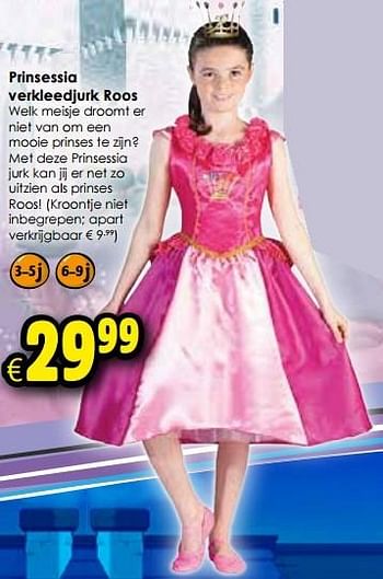 Aanbiedingen Prinsessia verkleedjurk roos - Prinsessia - Geldig van 24/10/2015 tot 06/12/2015 bij ToyChamp