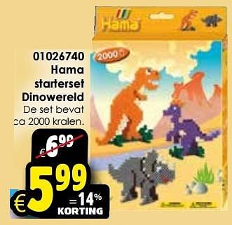 Aanbiedingen Hama starterset dinowereld - Hama - Geldig van 24/10/2015 tot 06/12/2015 bij ToyChamp