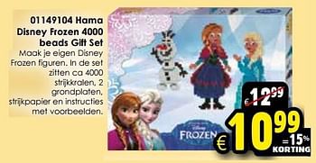 Aanbiedingen Hama disney frozen 4000 beads gift set - Hama - Geldig van 24/10/2015 tot 06/12/2015 bij ToyChamp