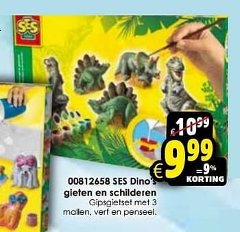 Aanbiedingen Ses dino`s gieten en schilderen - SES - Geldig van 24/10/2015 tot 06/12/2015 bij ToyChamp