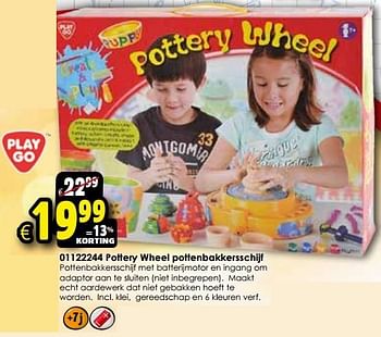 Aanbiedingen Pottery wheel pottenbakkersschijf - Play-Go - Geldig van 24/10/2015 tot 06/12/2015 bij ToyChamp