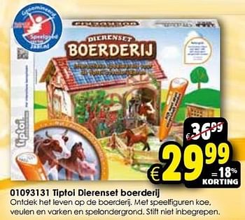 Aanbiedingen Tiptoi dierenset boerderij - Ravensburger - Geldig van 24/10/2015 tot 06/12/2015 bij ToyChamp
