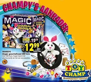 Aanbiedingen Magic goochelhoed 200 trucs - Huismerk - Toychamp - Geldig van 24/10/2015 tot 06/12/2015 bij ToyChamp