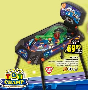 Aanbiedingen Grote flipperkast - Play-Go - Geldig van 24/10/2015 tot 06/12/2015 bij ToyChamp