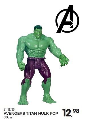 Aanbiedingen Avengers titan hulk pop - Marvel - Geldig van 23/10/2015 tot 08/12/2015 bij Supra Bazar