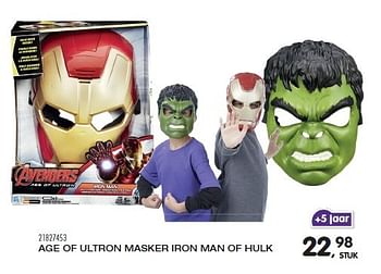 Aanbiedingen Age of ultron masker iron man of hulk - Marvel - Geldig van 23/10/2015 tot 08/12/2015 bij Supra Bazar
