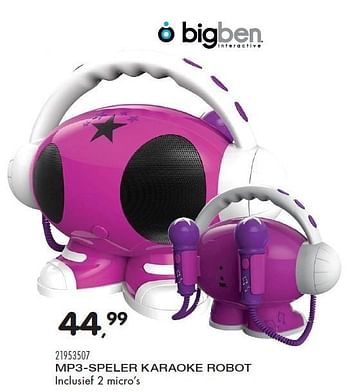 Aanbiedingen Mp3-speler karaoke robot - BIGben - Geldig van 23/10/2015 tot 08/12/2015 bij Supra Bazar