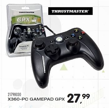 Aanbiedingen X360-pc gamepad gpx - Thrustmaster - Geldig van 23/10/2015 tot 08/12/2015 bij Supra Bazar