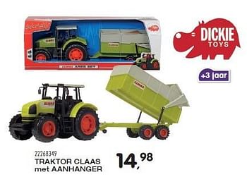 Aanbiedingen Traktor claas met aanhanger - Dickie - Geldig van 23/10/2015 tot 08/12/2015 bij Supra Bazar