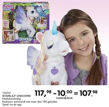 Aanbiedingen Starlily unicorn - Hasbro - Geldig van 23/10/2015 tot 08/12/2015 bij Supra Bazar