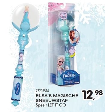 Aanbiedingen Elsa`s magische sneeuwstaf speelt let it go - Disney  Frozen - Geldig van 23/10/2015 tot 08/12/2015 bij Supra Bazar