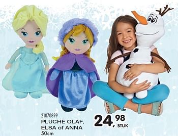 Aanbiedingen Pluche olaf, elsa of anna - Disney  Frozen - Geldig van 23/10/2015 tot 08/12/2015 bij Supra Bazar