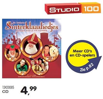 Aanbiedingen Cd sinterklaasliedjes - Studio 100 - Geldig van 23/10/2015 tot 08/12/2015 bij Supra Bazar