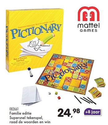 Aanbiedingen Pictionary - Mattel - Geldig van 23/10/2015 tot 08/12/2015 bij Supra Bazar