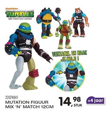 Aanbiedingen Mutation figuur mix `n` match 12cm - Ninja Turtles - Geldig van 23/10/2015 tot 08/12/2015 bij Supra Bazar