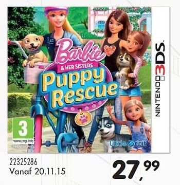 Aanbiedingen Barbie + her sisters puppy rescue - Little Orbit - Geldig van 23/10/2015 tot 08/12/2015 bij Supra Bazar