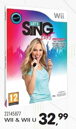 Aanbiedingen Wii + wii u lit`s sing 2016 - Nintendo - Geldig van 23/10/2015 tot 08/12/2015 bij Supra Bazar