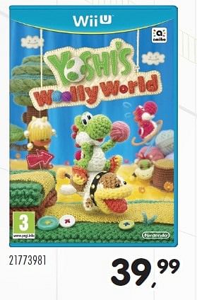 Aanbiedingen Yoshi`s woolly world - Nintendo - Geldig van 23/10/2015 tot 08/12/2015 bij Supra Bazar