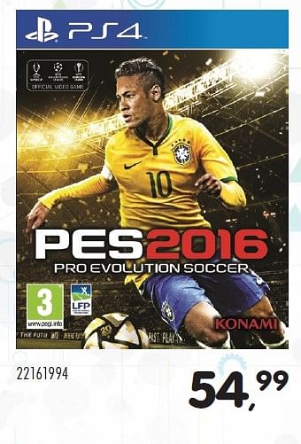 Aanbiedingen Pes 2016 pro evolution soccer - Konami - Geldig van 23/10/2015 tot 08/12/2015 bij Supra Bazar